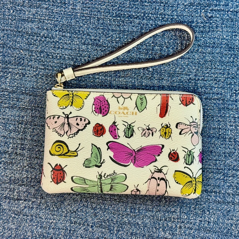 Small Coach Wristlet Bugs Insects Limited Edition